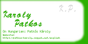 karoly patkos business card