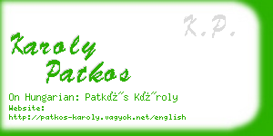 karoly patkos business card